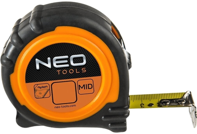 Рулетка NEO Tools 5 м х 25 мм сталева з нейлоновим покриттям (5907558425666)