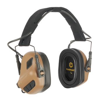 Наушники Активные Earmor M31 PLUS Brown + крепления на каску FAST, MICH, ТОР (153021)