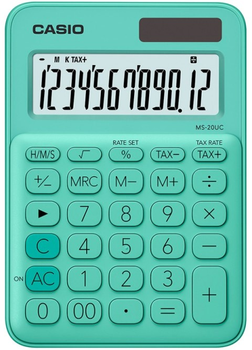 Калькулятор Casio 12 разрядный 105х149.5х22.8 (MS-20UC-GN-S-ES)