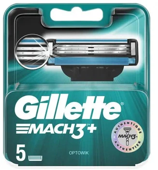 Змінні касети Gillette Mach 3+ 3 леза 5шт. в упаковці