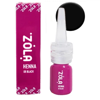 Хна профессиональная для бровей ZOLA Henna 08 Black черная, 5 г