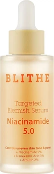 Сыворотка осветляющая укрепляющая Blithe Targeted Blemish Serum Niacinamide 5.0 30 мл (8809501660759)