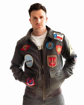 Кожаная куртка Top Gun Official Signature Series Flight Jacket 1.0 M Brown TG1M