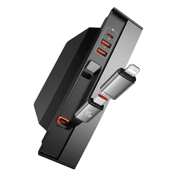 Автомобільна док-станція Baseus T-Space Series HUB for Tesla Cars (With 45W type-C cable) Black B00051300111-00