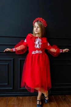 Сукня вишиванка дитяча червона Panyanka 110