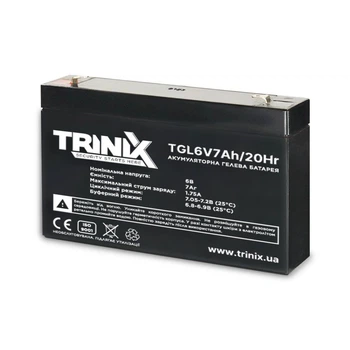Аккумуляторная батарея гелевая 6В 7Ач Trinix TGL6V7Ah-20Hr GEL