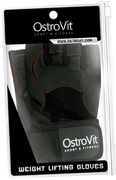 Чоловічі тренувальні рукавички OstroVit з підсилювачем Чорні 2XL (5903246229028)