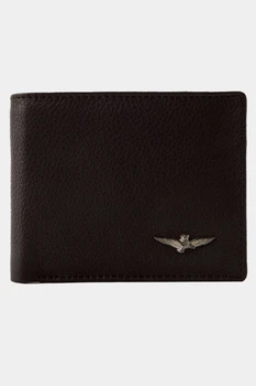 Шкіряний гаманець коричневого кольору Aeronautica Militare 6551