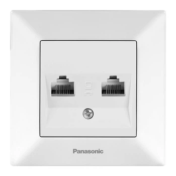 Компьютерная розетка двойная (CAT6e) Panasonic Arkedia Slim белая WNTC0407-2WH