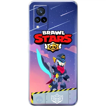 Силиконовый Чехол с Картинкой для Vivo V21 Принт (Бравл Старс Мортис, Brawl Stars Mortis) (43146-ysm019)