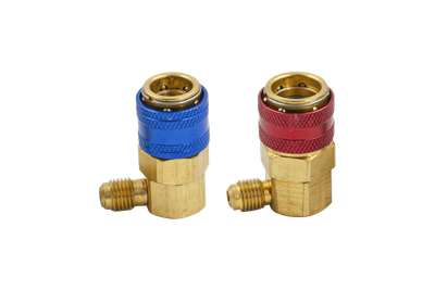 Комплект быстросъемных муфт Whicepart QC-12A для автокондиционеров (R-134a, 1/4", угловые)
