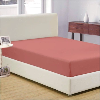 Простынь на резинке Koloco евро 160х200+25 см коралловая полисатин (ly60129)