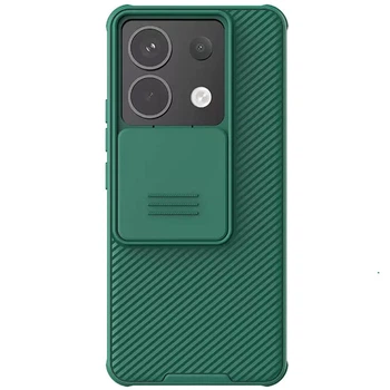Карбоновая накладка Nillkin CamShield Pro для Xiaomi Poco X6 / Note 13 Pro 5G Deep Green