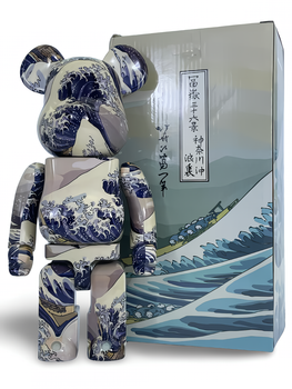 Статуетка Bearbrick x Kanagawa Surf 400% 28 см Medicom Toy Могутні хвилі