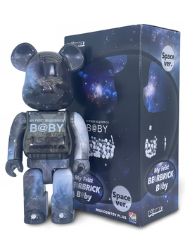 Статуетка Bearbrick x My First Baby x Space Blue 400% 28 см Medicom Toy Всесвіт