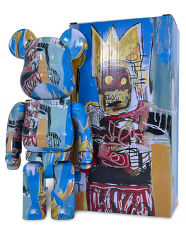 Статуетка Bearbrick x Andy Warhol x JEAN-MICHEL BASQUIAT #6 400% 28 см Medicom Toy Абстракція Корона