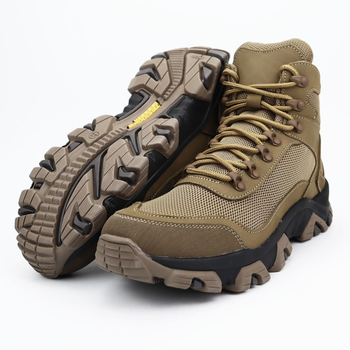 Кожаные летние ботинки OKSY TACTICAL Koyot 46 размер арт. 070112-setka