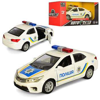 Детская металлическая инерционная полицейская спортивная машинка Toyota Police для мальчика и девочки 15x7.5x7см KL AS-1832