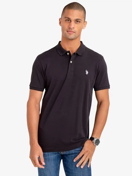 Поло довге чоловіче U.S. Polo Assn 113045-9800A(BLACK) M Чорне (786667105134)