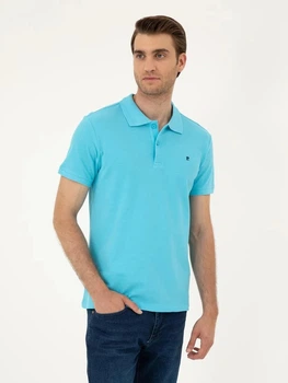 Поло длинное мужское Pierre Cardin G021GL011-000-1954212(turkuaz) M Бирюзовое (8683857494943)