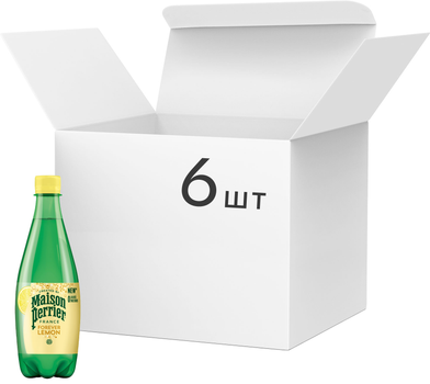 Упаковка напою безалкогольного газованого Perrier Lemon 0.5 л Мультипак х 6  шт (7613035696167)