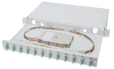 Digitus Оптична панель 19' 1U, 12xSC duplex, incl, Splice Cass, OM3 Color Pigtails, Adapter