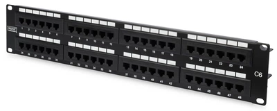 Digitus Патч-панель 19" 2U, 48 портів, 6 UTP в комплекті, RAL 9005
