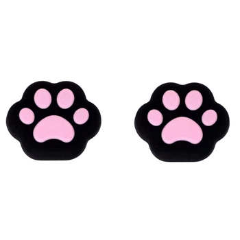 Силиконовые накладки на стики Paws (Black/Pink) для Nintendo Switch / Switch OLED / Switch LITE (2шт.) [437156024]