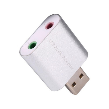 Звуковая карта B00668 USB 2 2.0 Channel mini C-Media chip RTL Silver