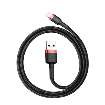 Кабель Baseus USB - Lightning 0.5 метри 2.4A Cafule RED-BLACK (CALKLF-A19)
