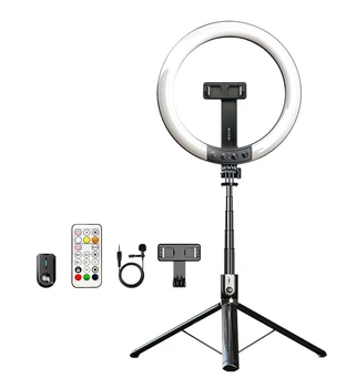 Комплект блоггера аккумуляторный Aura Blogger LED Pro-100 кольцевая светодиодная лампа Black