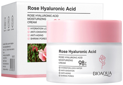 Крем для лица Bioaqua Rose Hyaluronic Acid Moisturizing Cream с розой и гиалуроновой кислотой 50 г (6941349360735/6942349742613)