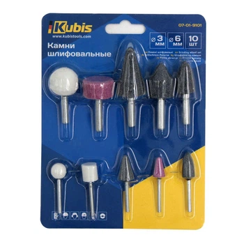 Набор камни шлифовальные Kubis 3/6мм 10шт (07-01-9101)