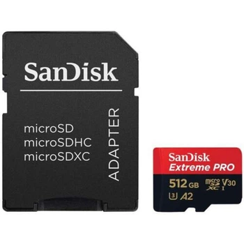 Карта пам'яті microSDXC (UHS-1 U3) SanDisk Extreme Pro A2 512Gb class 10 V30 (R170MB/s,W90MB/s) (adapter SD) (SDSQXCZ-512G-GN6MA)