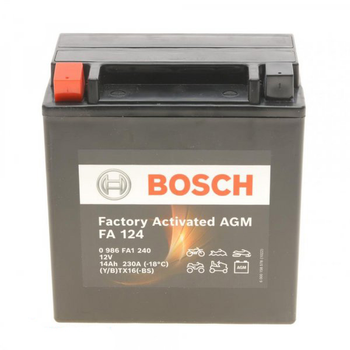 Мото аккумулятор FA 124 14Ач 230А "+" слева Bosch, 0 986 FA1 240