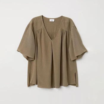 Блузка женская H&M 060635049 34 Хаки (6666000317070)
