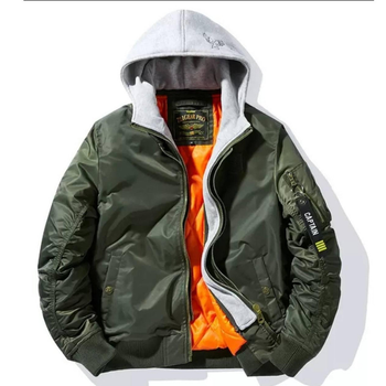 Куртка бомбер с хлопковой подкладкой олива размер 2XL