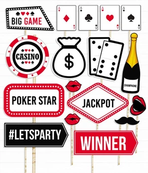 Набор фотобутафории Happy Moments "CASINO" 17 шт (09077)