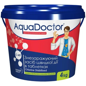 Быстрорастворимый шок-хлор для бассейна AquaDoctor C-60T (4 кг, в таблетках)