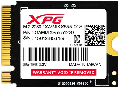 SSD диск Adata Gammix S55 512GB M.2 PCI Express 4.0 x4 3D NAND TLC (4711085942340)