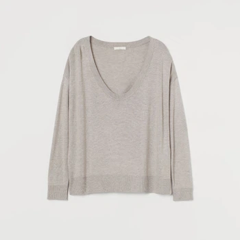Пуловер женский H&M 060937528 S Серо-бежевый (KOZ6666000314161)