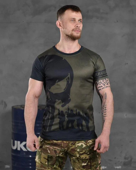 Армійська чоловіча потовідвідна футболка Oblivion Panisher XL олива+чорний (86526)