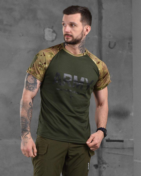 Армійська чоловіча футболка ARMY 3XL олива+мультикам (87168)