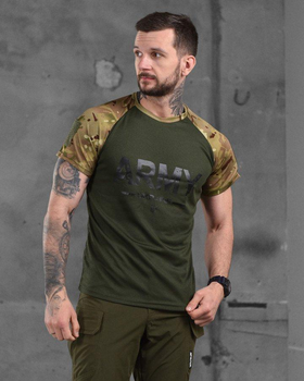 Армійська чоловіча футболка ARMY 2XL олива+мультикам (87168)