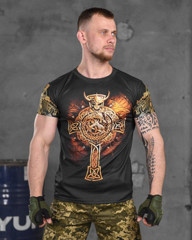 Армейская мужская потоотводящая футболка Warrior 2XL черная с желтым (86766)