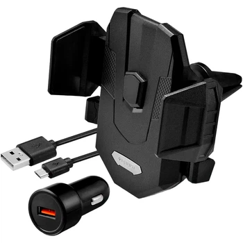 Автодержатель с беспроводной зарядкой Spigen Air Vent Essential X35W Fast Wireless Car Charger Black (000CG22761) Б/У [108636]