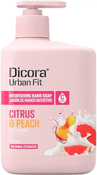 Рідке мило для рук з вітаміном С та ароматом цитрусу та персика - Dicora Urban Fit 500ml.