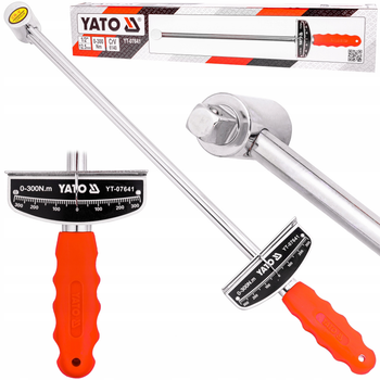 Динамометрический Стрелочный Ключ 1/2", 0-300 Нм, L=470 мм YATO (YT-07641)
