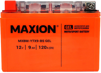 Мото акумулятор Maxion YTX9-BS GEL 12 В 9 А/год 120 A (4820219072256)