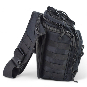 Тактична сумка чорна через плече військова велика нагрудна сумка ВСУ сумка універсальна армійська